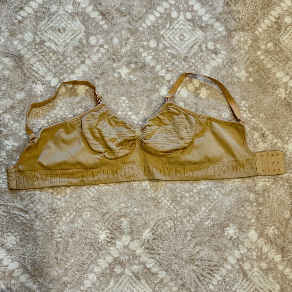 Kindred Bravely size small Nursing and Pumping Tan Comfort Bra. EUC